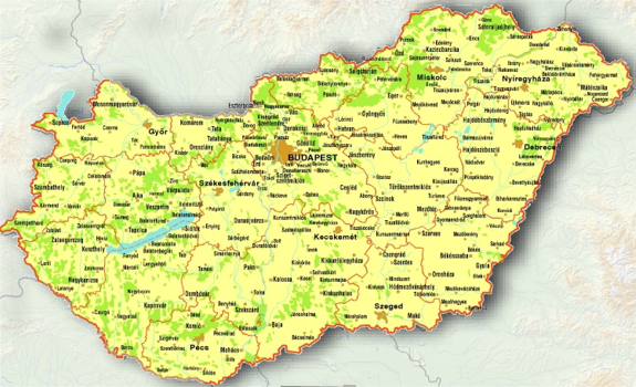 Magyarország domborzati térképe